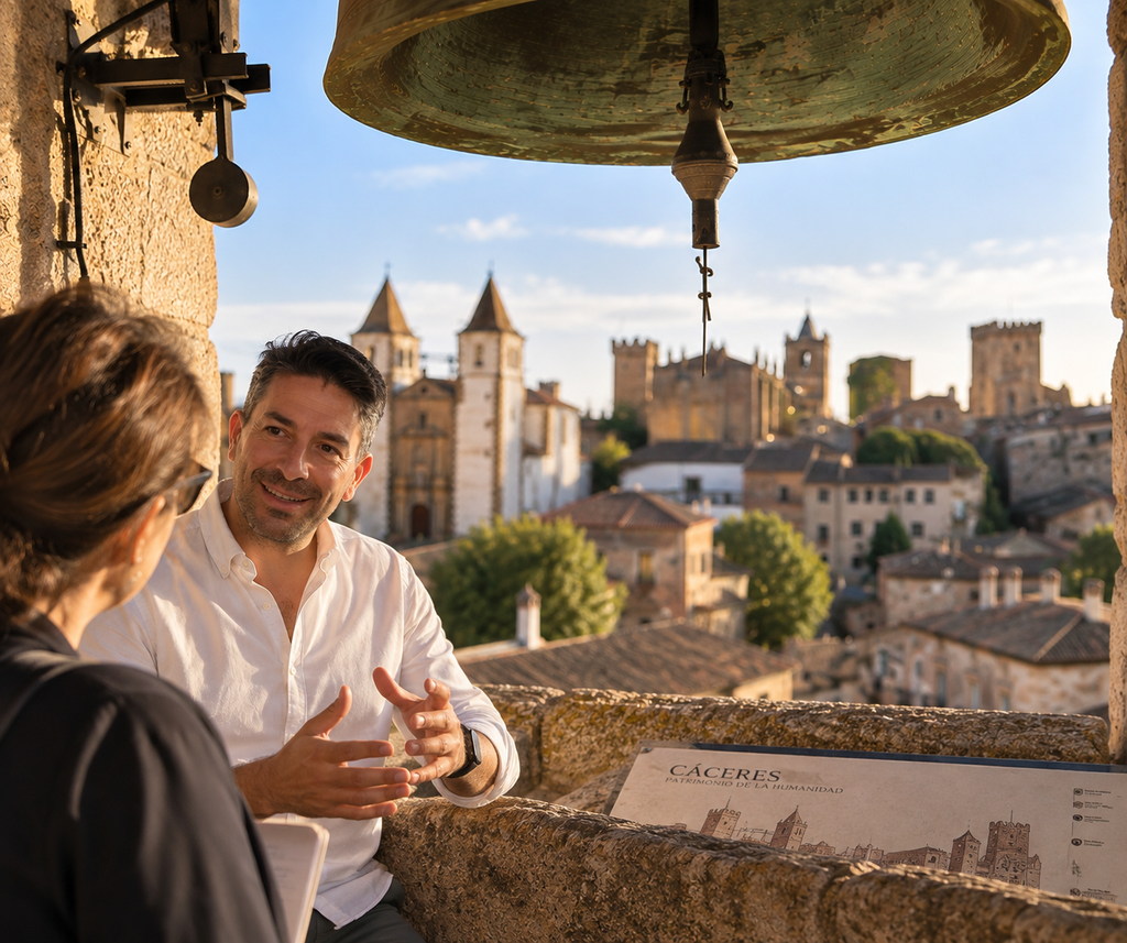Grupo descubriendo el patrimonio histórico de Cáceres