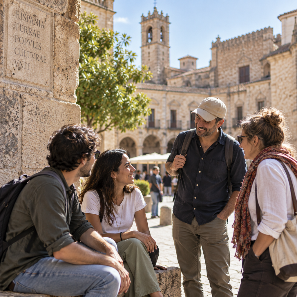 Grupo internacional participando en programas culturales en España