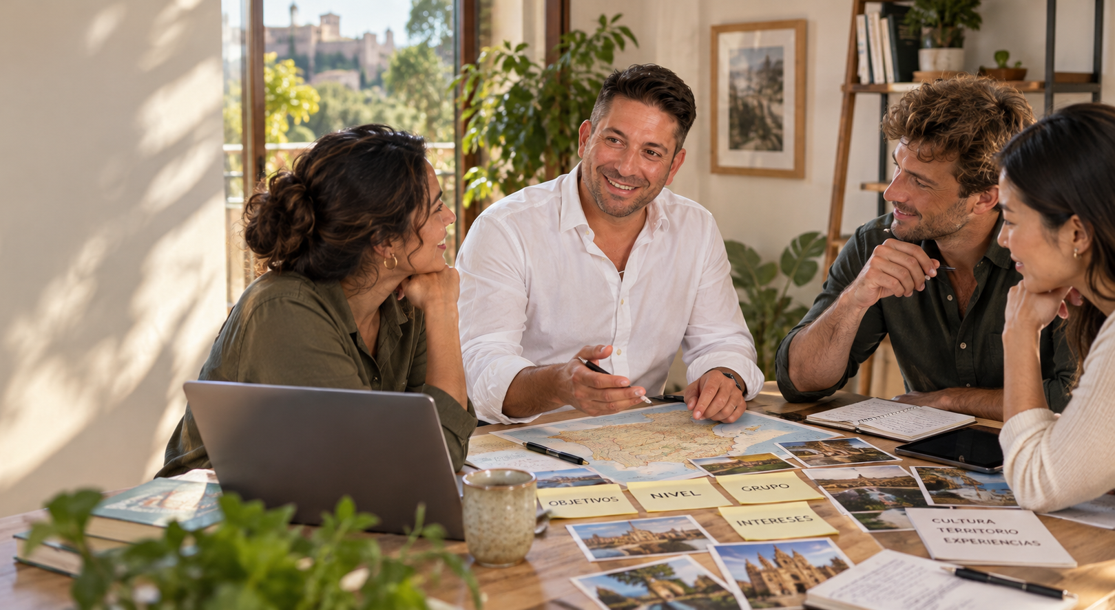 Mirko Pizzulli trabajando con un grupo en el diseño de un programa en España